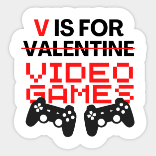 V is for Video Games Valentines Day Sticker